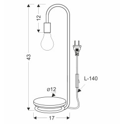 ABI LAMPKA STOŁOWA CZARNO ZŁOTY 1X40W E14