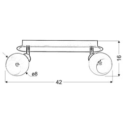 ALABASTER LAMPA SUFITOWA LISTWA 2X40W G9 SATYNA+CHROM