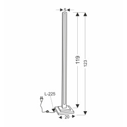 ALSET LAMPA PODŁOGOWA DREWNO BUK + SREBRNY 1X8W LED 4000