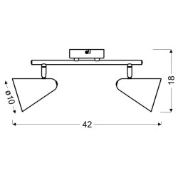 AMOR LAMPA SUFITOWA LISTWA 2X40W E14 BANANOWY