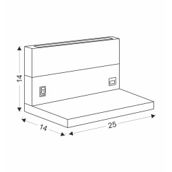 ANET LAMPA KINKIET DREWNIANY Z PÓŁKĄ 2X4W LED 4000K MASKOWNICA BIAŁA