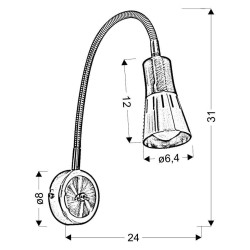 ARENA LAMPA KINKIET WYSIĘGNIK 1*40W R50 E14 NIKIEL MAT