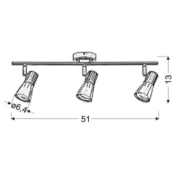 ARENA LAMPA SUFITOWA LISTWA 3*40W R50 E14 ZŁOTO PATYNA