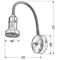 ARKON KINK NA WYSIĘGNIKU GU10 1X50W SAT NIK+CHROM BEZ ŻARÓWEK