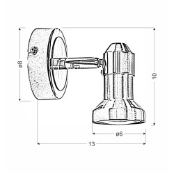 ARKON LAMPA KINKIET 1X50W GU10 SAT NIKIEL+CHROM BEZ ŻARÓWEK