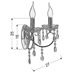 AURORA LAMPA KINKIET 2*40 E14 ZŁOTO