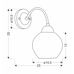 Baida lampa kinkiet satynowy 1x60w e27 klosz matowo transparentny