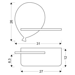 BALOON LAMPA KINKIET 4W LED 4000K IQ KIDS Z PRZEWODEM Z WŁ. I WTYCZKĄ ZŁOTY