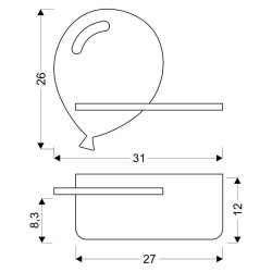 BALOON LAMPA KINKIET 4W LED 4000K Z OTWOREM IQ KIDS Z PRZEWODEM Z WŁ. I WTYCZKĄ NIEBIESKI