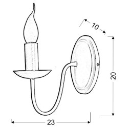 BELLAGIO LAMPA KINKIET 1X40W E14 KREMOWY