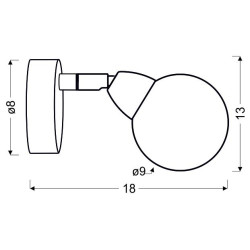 BOLO LAMPA KINKIET 1X6W LED SMD GŁÓWKA 6 OKRĄGŁA 1E Z PRZEGUBEM KLOSZ WYMIENNY KD SYSTEM CHROM/BEZBARWNY