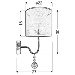 BRAVA LAMPA KINKIET D-22 1X60W E27 CZARNY