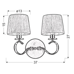 CLARA LAMPA KINKIET 2X40W E14 CHROM / BIAŁY