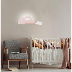 CLOUD LAMPA KINKIET ŚCIENNY 5W LED IQ KIDS RÓŻOWY+BIAŁY