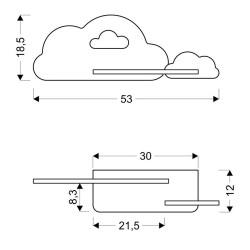 CLOUD LAMPA KINKIET ŚCIENNY 5W LED IQ KIDS RÓŻOWY+BIAŁY