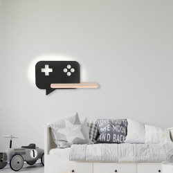 CONSOLE LAMPA KINKIET ŚCIENNY 5W LED IQ KIDS Z PRZEWODEM Z WŁ. I WTYCZKĄ CZARNY