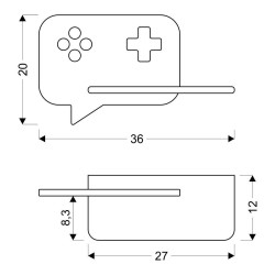 CONSOLE LAMPA KINKIET ŚCIENNY 5W LED IQ KIDS Z PRZEWODEM Z WŁ. I WTYCZKĄ CZARNY