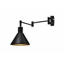 COPENHAGEN LAMPA KINKIET 1X40W E14 CZARNY ŚRDEK ZŁOTY