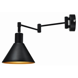 COPENHAGEN LAMPA KINKIET 1X40W E14 CZARNY ŚRDEK ZŁOTY