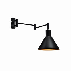 COPENHAGEN LAMPA KINKIET 1X40W E14 CZARNY ŚRDEK ZŁOTY