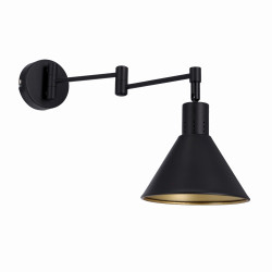 COPENHAGEN LAMPA KINKIET 1X40W E14 CZARNY ŚRDEK ZŁOTY