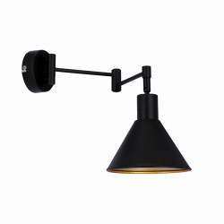 COPENHAGEN LAMPA KINKIET 1X40W E14 CZARNY ŚRDEK ZŁOTY