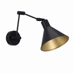 COPENHAGEN LAMPA KINKIET 1X40W E14 CZARNY ŚRDEK ZŁOTY