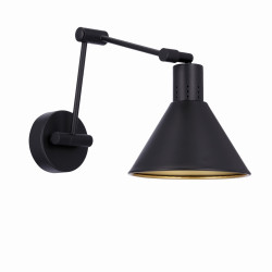 COPENHAGEN LAMPA KINKIET 1X40W E14 CZARNY ŚRDEK ZŁOTY