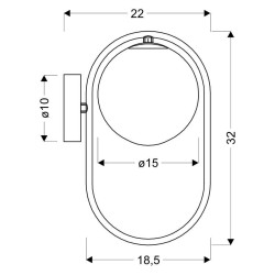 Cordel kinkiet 1x28w g9 ring czarny