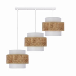 Cork lampa wisząca biały 3x40w e27 abażur biały+beżowy