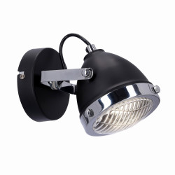 Crazy lampa kinkiet czarny 1x15w gu10 klosz bezbarwny