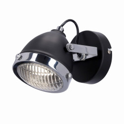 Crazy lampa kinkiet czarny 1x15w gu10 klosz bezbarwny