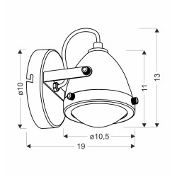 Crazy lampa kinkiet czarny 1x15w gu10 klosz bezbarwny