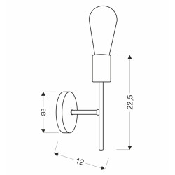 Crespilo lampa kinkiet czarny 1x40 e27