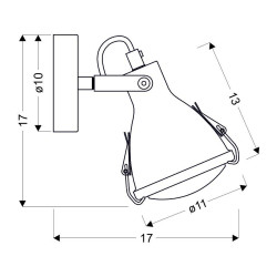 CRODO LAMPA KINKIET 1X40W E14 SZARY