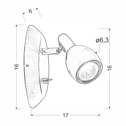 CROSS LAMPA KINKIET 1X50W GU10 MIEDZIANY