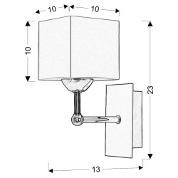 CUBETTO LAMPA KINKIET 1X60 E27 DREWNO+CHROM