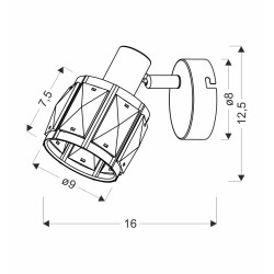 Dubai lampa sufitowa kinkiet czarny 1x40W E14 klosz różowy złoty krysz transp