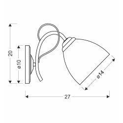 ELOTTE LAMPA KINKIET 1X40W E27 BIAŁY