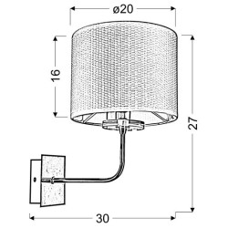 ESTERA LAMPA KINKIET 1X40W E14 CHROM