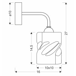 Felis lampa kinkiet czarny 1x60w e27 klosz bursztynowy