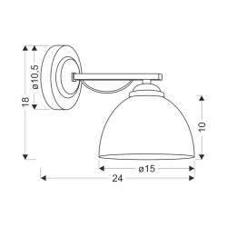 FILONA LAMPA KINKIET CHROMOWY 1X40 E27 KLOSZ BIAŁY