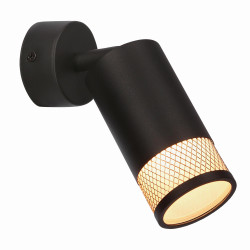 Flin lampa kinkiet czarny 1x15W GU10 klosz czarny+złoty