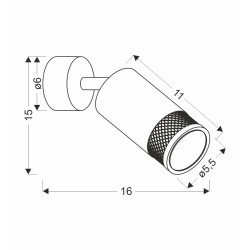 Flin lampa kinkiet czarny 1x15W GU10 klosz czarny+złoty