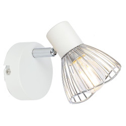 FLY LAMPA KINKIET 1X40W E14 BIAŁY/CHROM