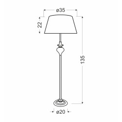 GILLENIA LAMPA PODŁOGOWA 1X60W E27 SREBRNA