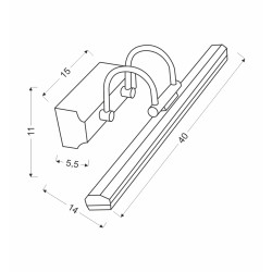 GIZEL LAMPA KINKIET 5W LED CHROM