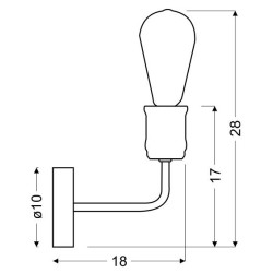 GOLDIE LAMPA KINKIET 1X60W E27 CZARNY+PATYNA (Z ŻARÓWKĄ 3030948)