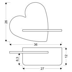 HEART LAMPA KINKIET 5W LED IQ KIDS Z PRZEWODEM Z WŁ. I WTYCZKĄ RÓŻOWY