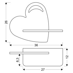 HEART LAMPA KINKIET 5W LED IQ KIDS Z PRZEWODEM Z WŁ. I WTYCZKĄ Z OTWOREM NIEBIESKI